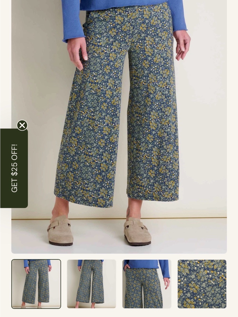 Women’s Toad and Co Wide-Leg Pants - Black with Orange & Blue Floral Print
